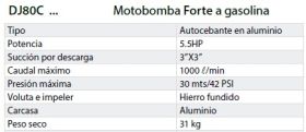 Motobombas a Gasolina Autocebante 5.5HP -3"X3" -  Motobombas
