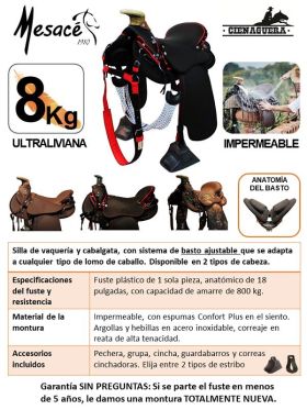 Silla de Vaquería CIENAGUERA  Cabeza Mexicana -  Sillas para caballos